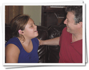 The founder of Ear Gear with his daughter