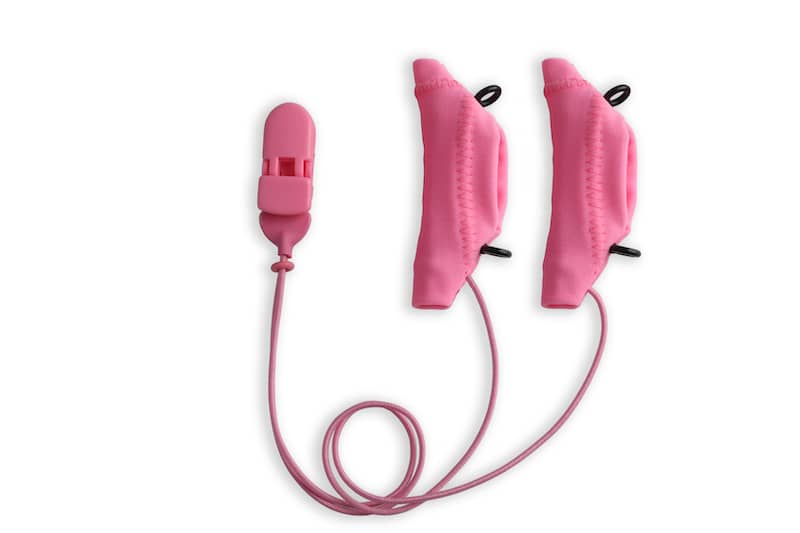 Ear Gear Cochlear Corded Eyeglasses Lipstick Pink